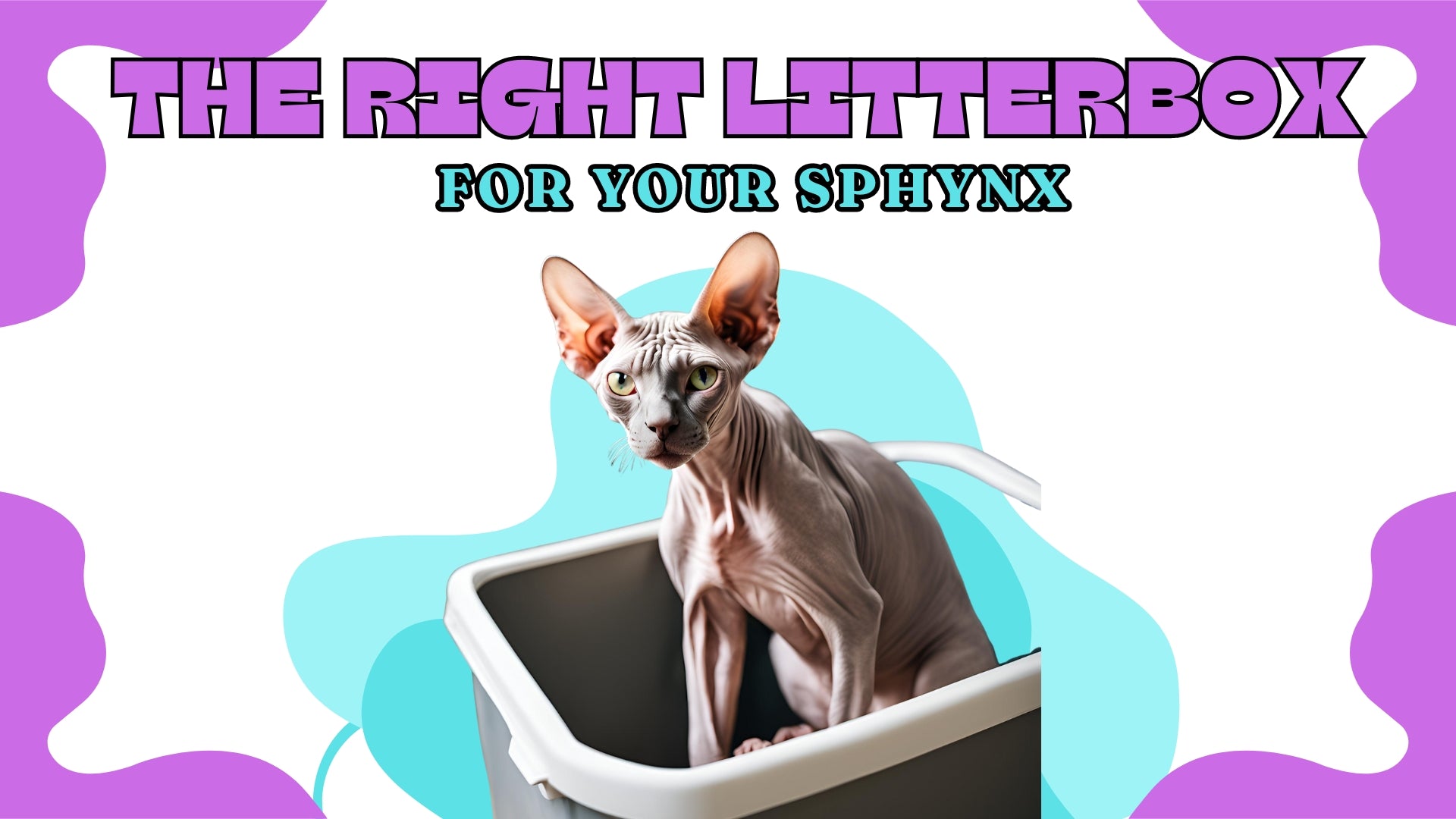 A Hairless Sphynx Cat in a litterbox.