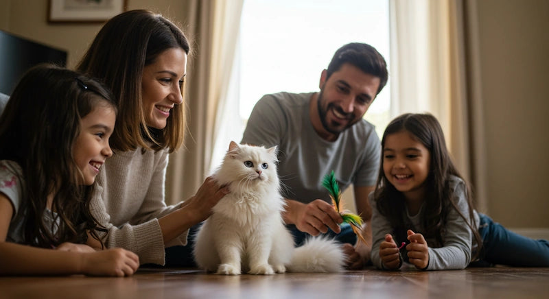 Healthy Persian Cat in a Caring Family