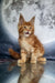 Adorable Orange Tabby Maine Coon Kitten with Long Fur and Pointed Ears