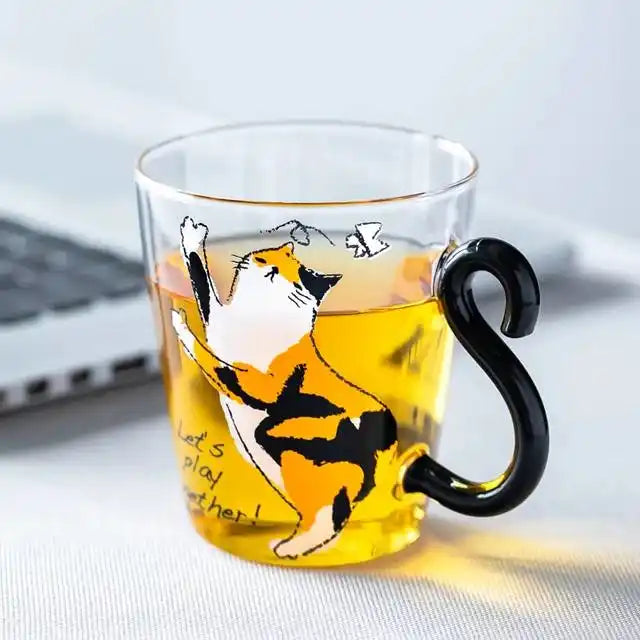 Cute Cat Glass Cup