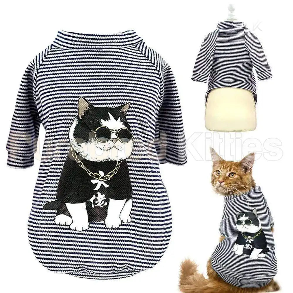 Fashion Stripped Sweater With A Print