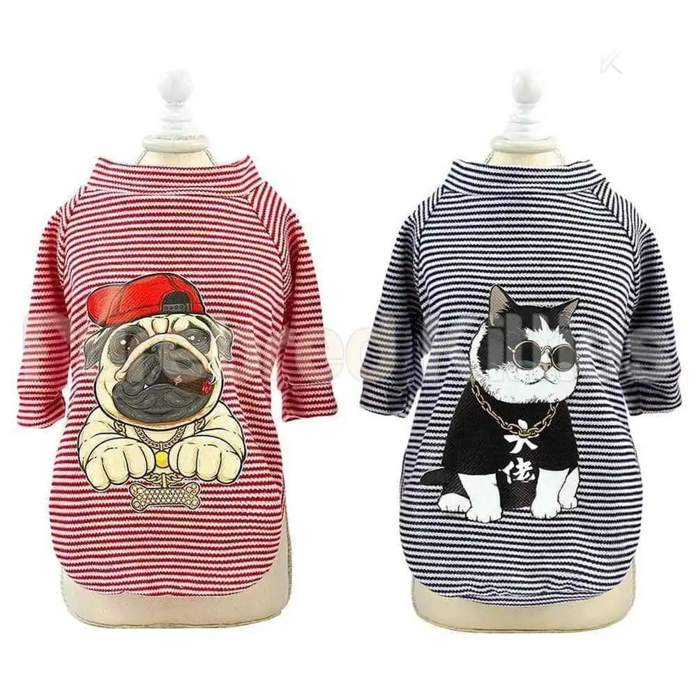 Fashion Stripped Sweater With A Print