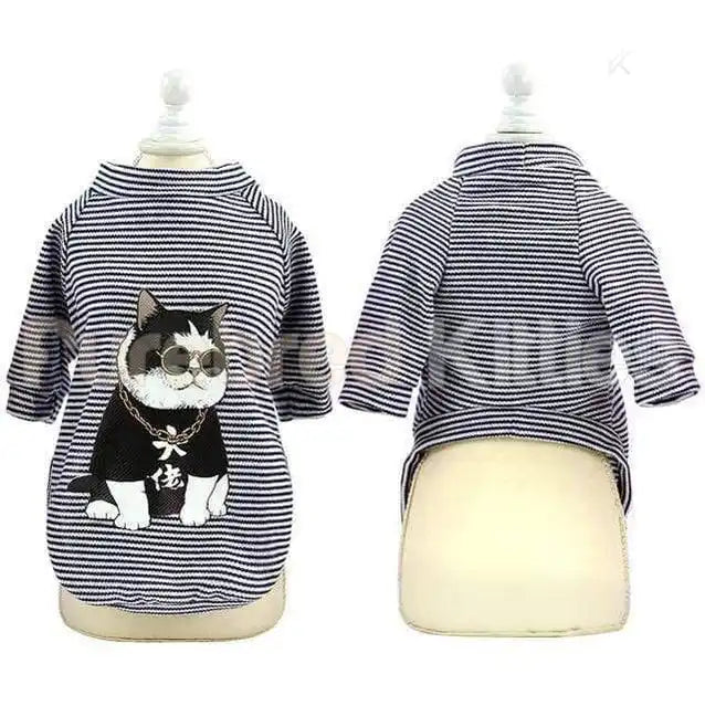 Fashion Stripped Sweater With A Print