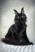 Majestic black Maine Coon kitten Ivon with yellow eyes and tufted ears