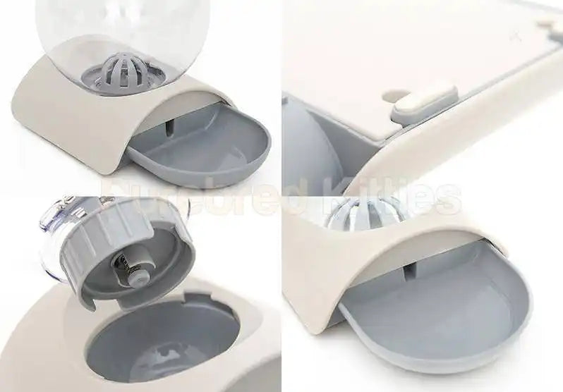 Purring Pet Water Fountain and Feeder