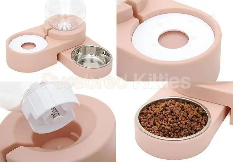 Purring Pet Water Fountain and Feeder