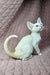 White cat with yellow-tipped tail and bright blue eyes in Simba Oriental Shorthair Kitten