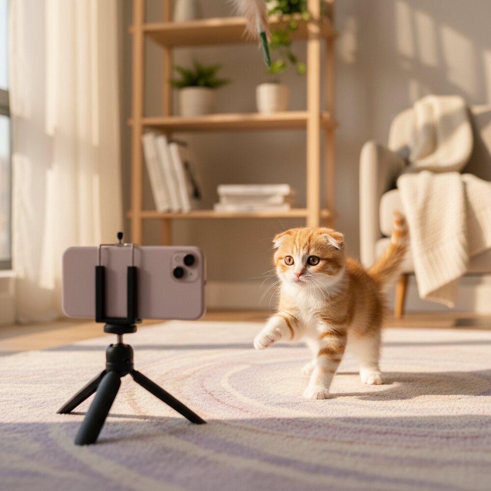 Creator partnership illustration with kitten video